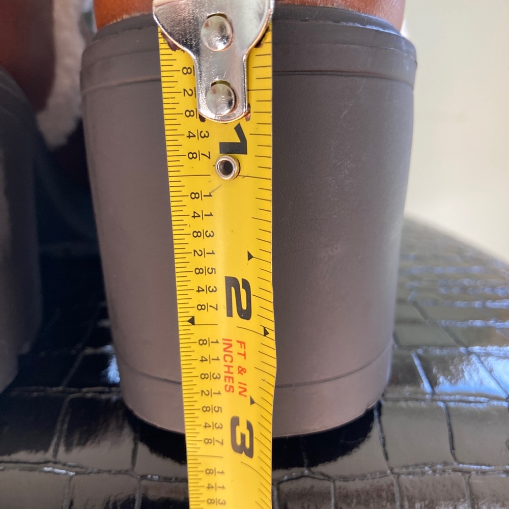 JF NWOT slip on faux fur top chunky heel boots - Picture 13 of 14